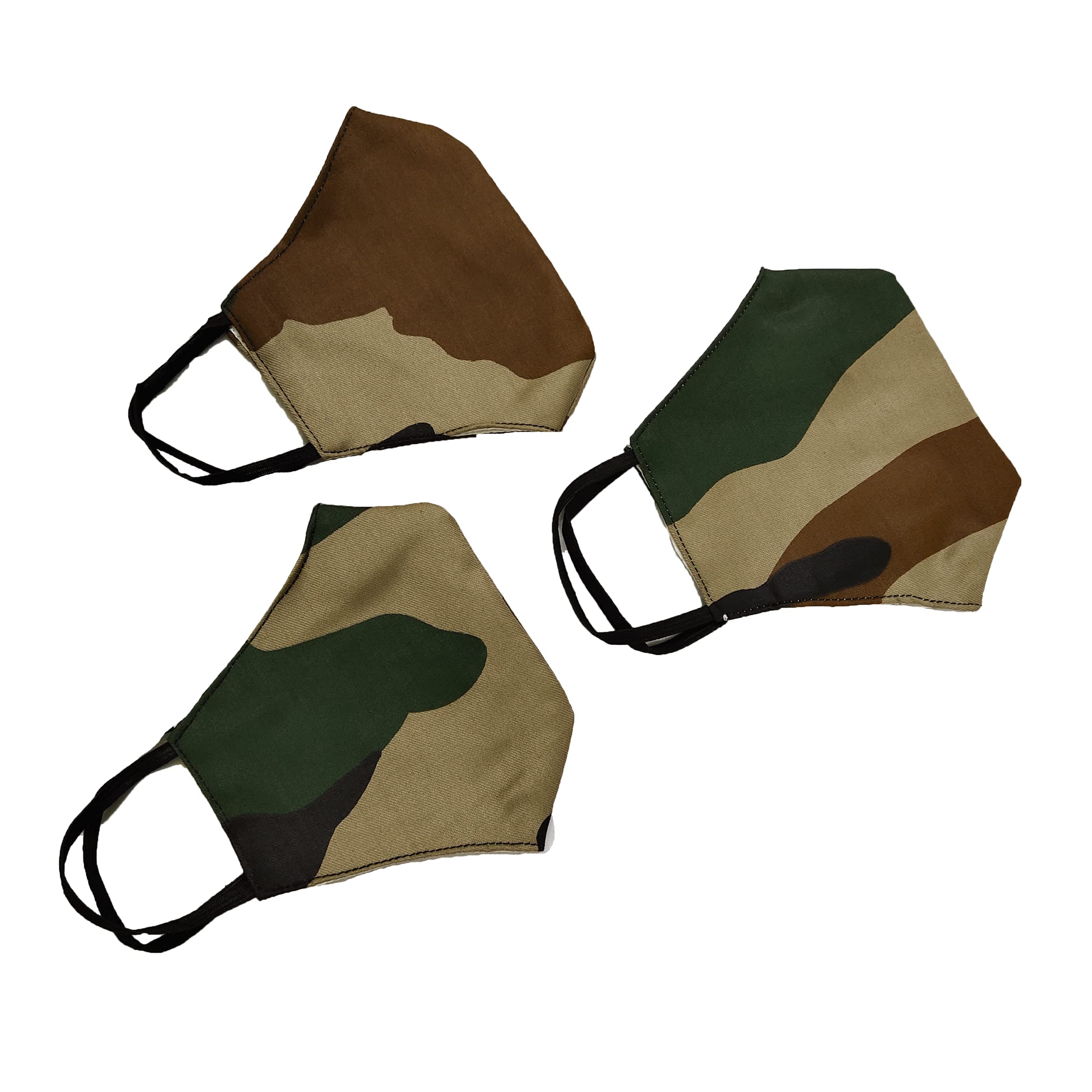 3-Pack Camouflage Cotton 2-Layer Face Masks - Breathable & Reusable for Outdoor Activities, Hunting, and Daily Protection