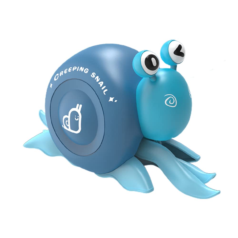 Dual Mode Wind-Up Crawling Snail Toy - Pull & Go Rope Bathtub Toy for Kids (Blue) | Fun Bath Time & Floor Play for Boys & Girls