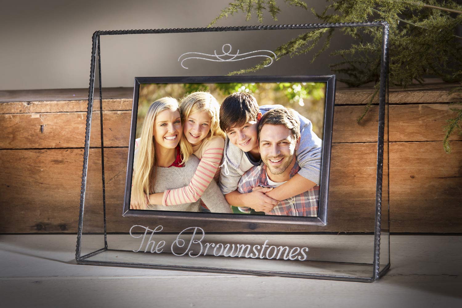 Personalized 4x6 Glass Photo Frame - Engraved Family Keepsake Gift for Home & Office Decor