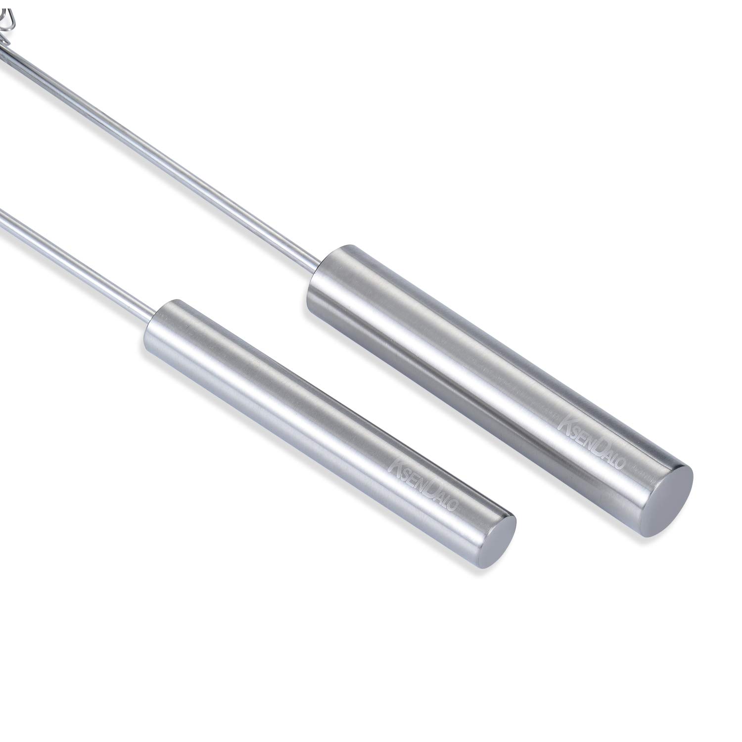 Premium KSENDALO SUS304 Stainless Steel Whisk & Beater Set - 12 & 14 Inch Handheld Mixer for Cooking, Baking & Frothing - Manual & Semi-Auto Egg Whisk, Milk Frother & Dough Mixer - Perfect for Kitchen, Cafe & Home Baking