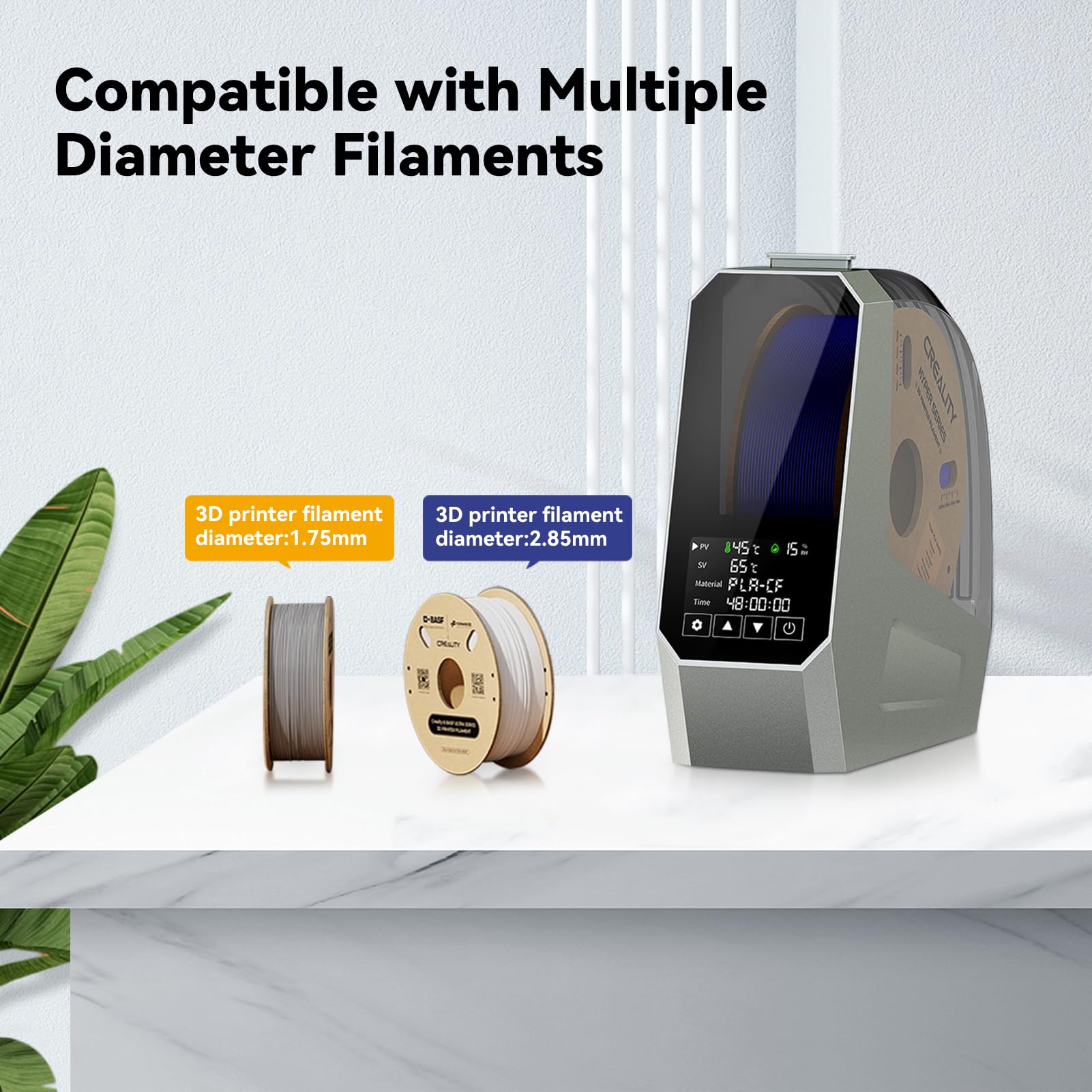 Creality Official Space PI Filament Dryer - Upgraded 3D Printer Filament Dryer Box with 360° Heating, Filament Dehydrator Storage for 1kg 1.75/2.85mm PLA ABS PETG PA - Perfect for 3D Printing Workshops & Filament Storage