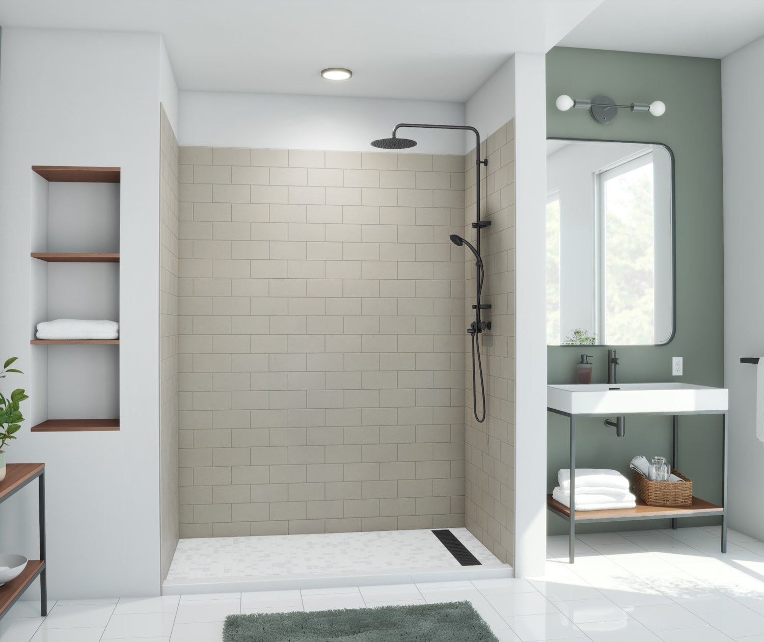 Swanstone Metro Subway Tile Shower Wall Kit 34
