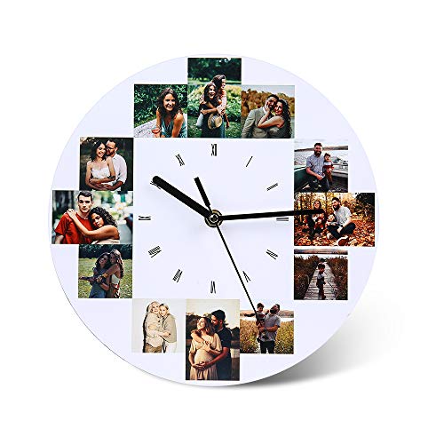 12 Photo Round Clock