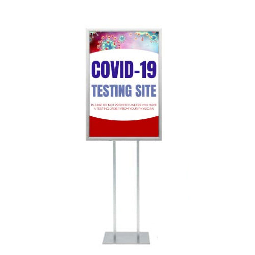 24x36 Double Pole Floor Stand Sign Holder - 1 1/4