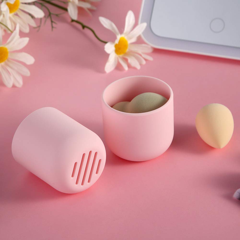 BEZOX Silicone Makeup Sponge Holder - Travel-Friendly Beauty Blender Case & Drying Container for Cosmetic Tools (Blender Not Included) - Pink | Perfect for Travel, Gym & Daily Makeup Organization