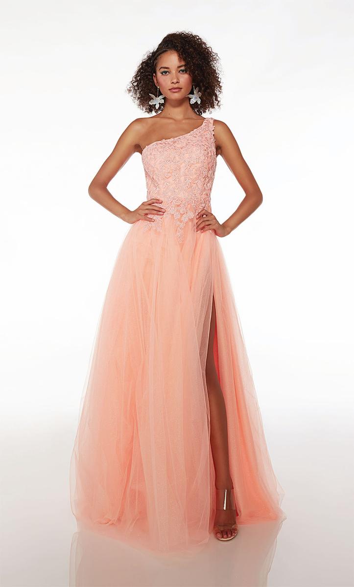 Alyce One Shoulder Lace Prom Dress 61624 - Elegant Formal Gown for Homecoming, Quinceañera & Evening Events