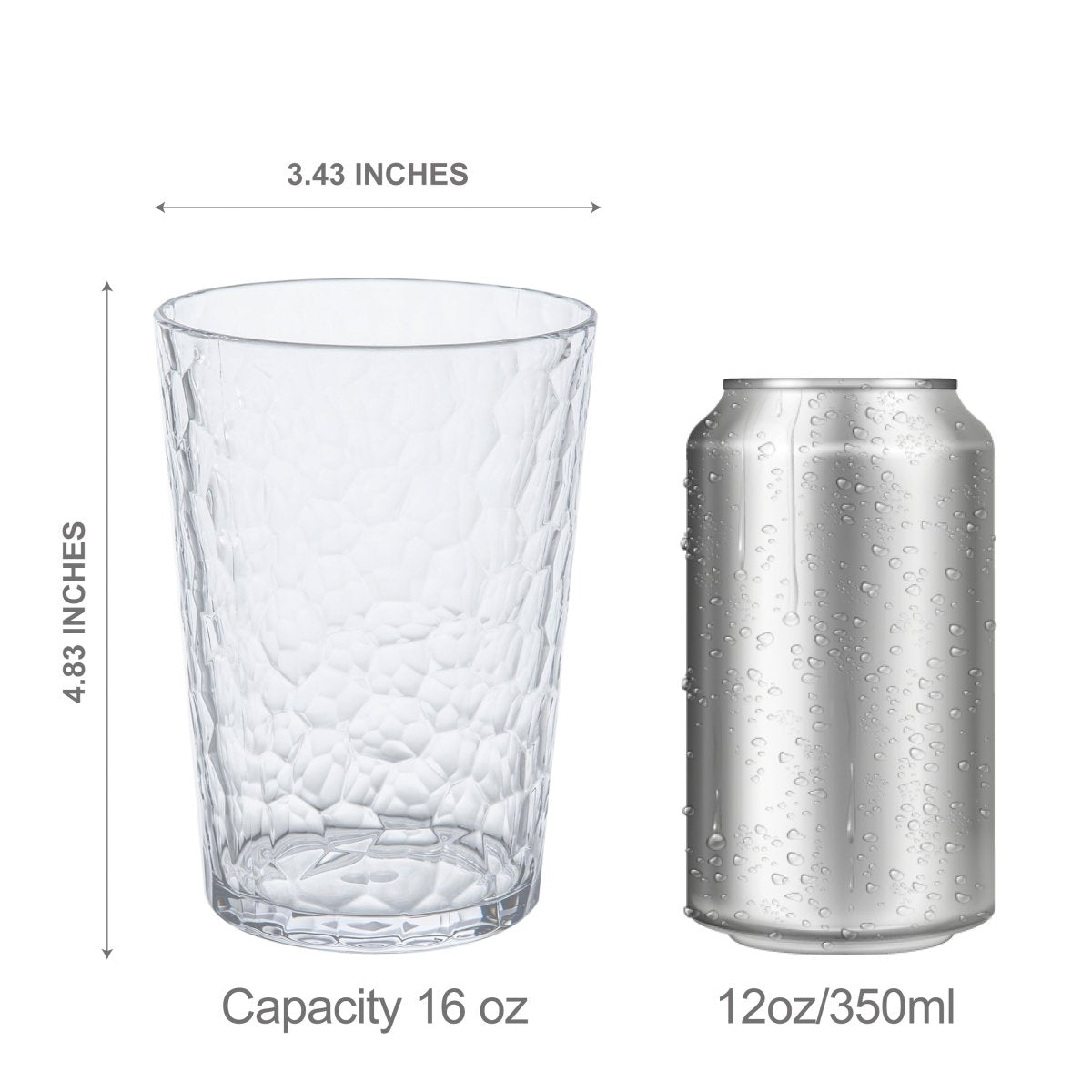ChillCraft 8-Piece Clear Short Tumbler Set - BPA-Free Plastic Cups for Iced Coffee, Smoothies & Cold Drinks - Perfect for Home, Office & Outdoor Use