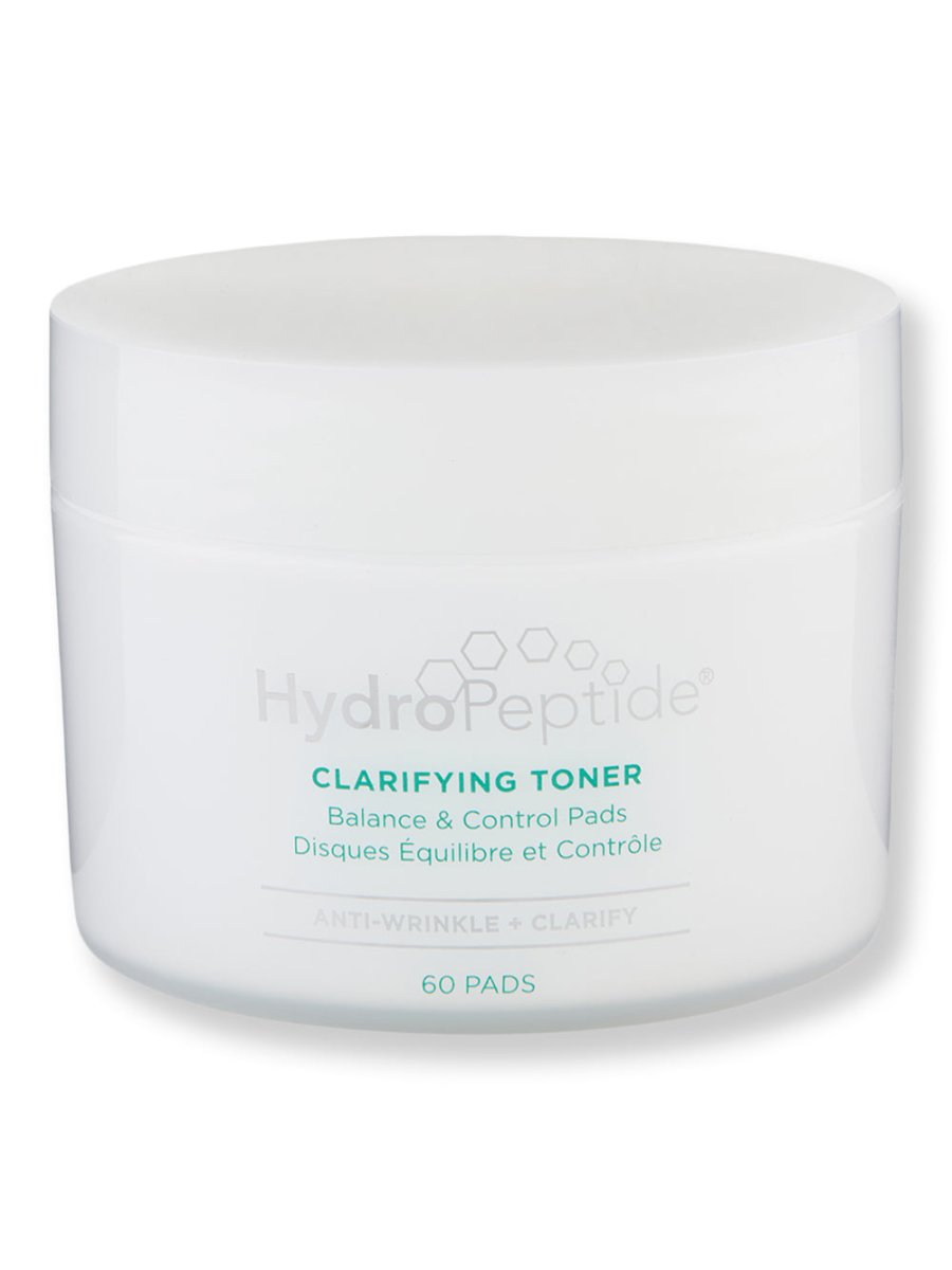 HydroPeptide Clarifying Toner with 60 Pre-Soaked Pads | Alcohol-Free Exfoliating Facial Toner for Acne & Pores | Perfect for Daily Skincare & Travel