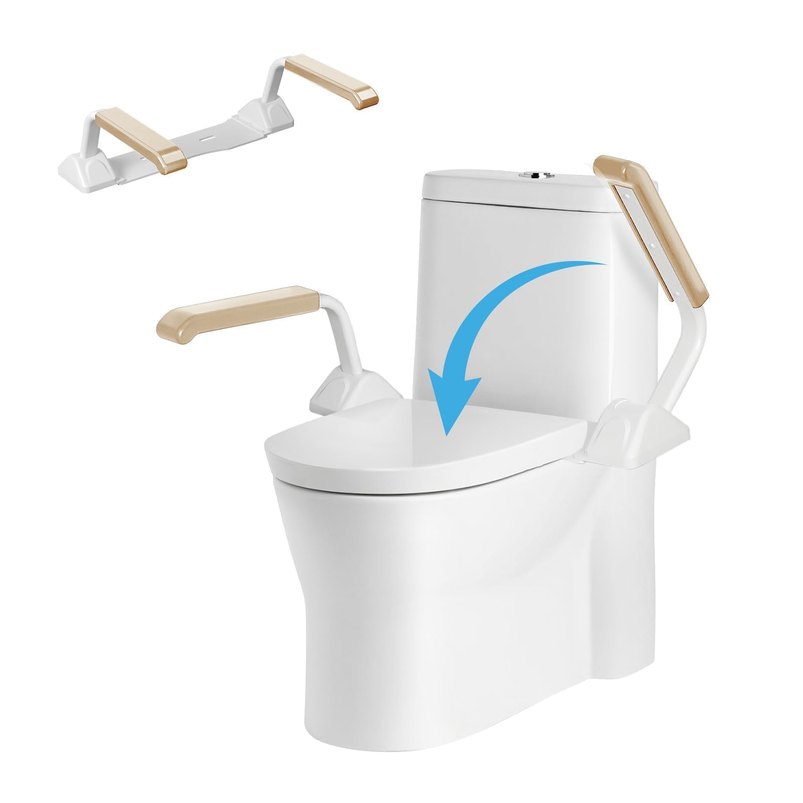 Adjustable Toilet Safety Rails for Elderly & Disabled - FSA/HSA Eligible Sturdy Portable Toilet Handle Support Frame (520lbs Capacity) - Ideal for Bathroom Safety & Independence for Seniors at Home or Healthcare Facilities