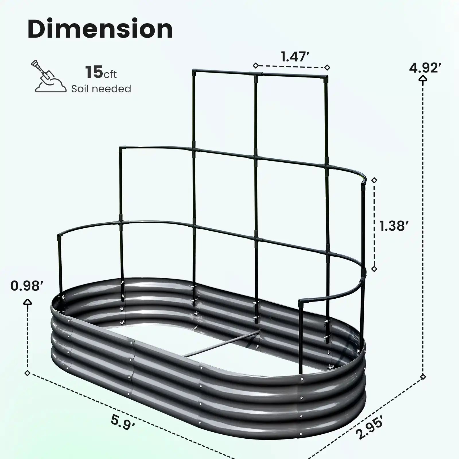 Elevated Raised Garden Bed with Wall Trellis - Perfect for Small Spaces, Urban Gardening & Vertical Planting - Ideal for Vegetables, Flowers & Herbs in Backyards, Patios & Balconies