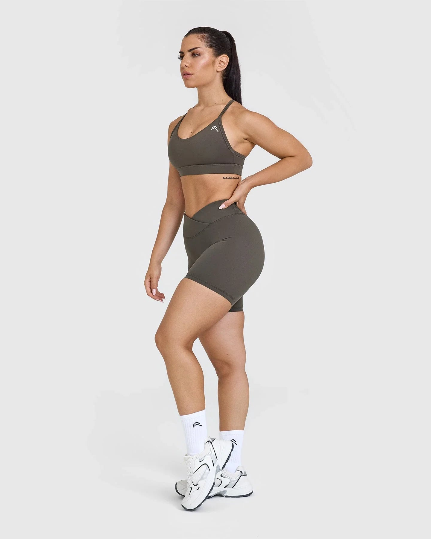 High Support Everyday Sports Bra for Women - Deep Taupe | Yoga, Running, Gym & Workout Comfort | Moisture-Wicking & Breathable Activewear
