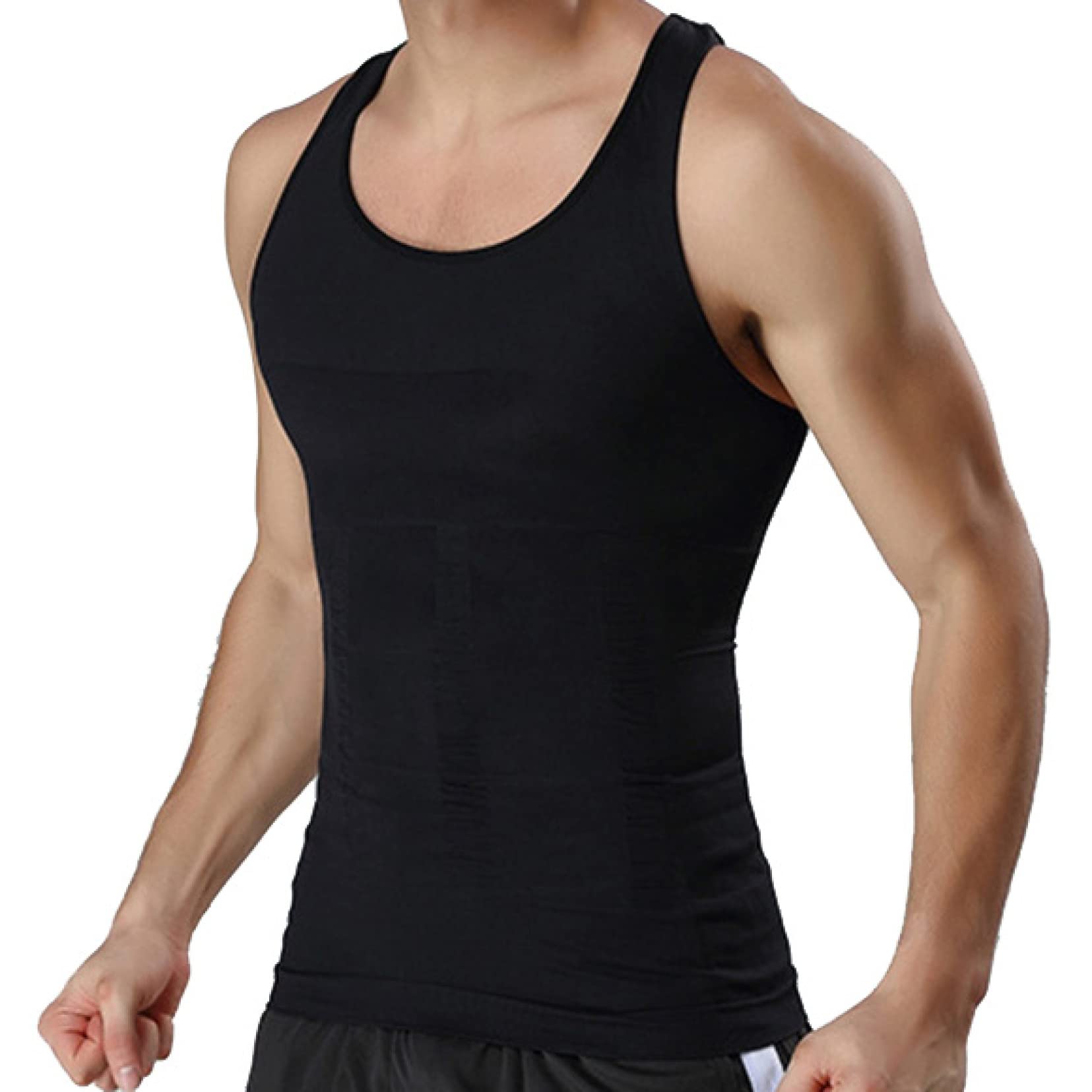Men's Slimming Compression Vest - Breathable Workout Shirt for Gym, Running & Summer Activities | Tummy Control Shapewear for Men | Fitness Baselayer & Body Shaper Top