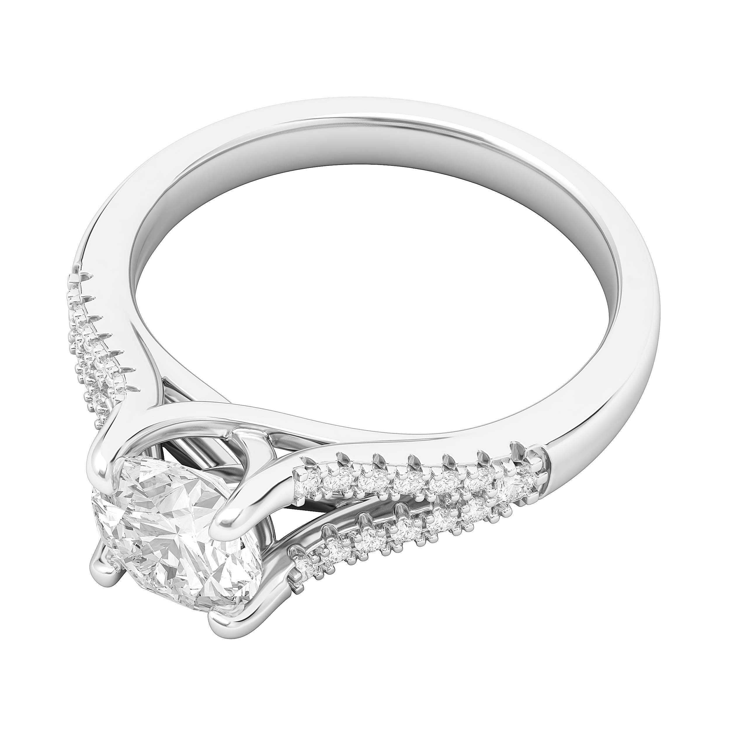 Sterling Silver Split Shank Trellis 1.0 CT Simulated Diamond or Genuine Moissanite Engagement Ring for Women - Perfect for Bridal, Promise, Wedding & Anniversary Gifts