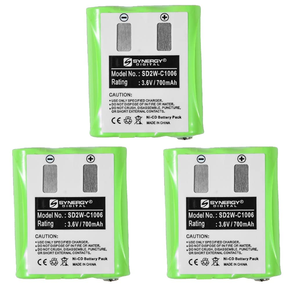 Synergy Digital 2-Way Radio Batteries for Motorola T6220 Walkie Talkie - 3 Pack Ni-CD 3.6V 700mAh Replacement Battery for Motorola 53615 - Perfect for Outdoor Adventures, Construction Sites & Emergency Communication