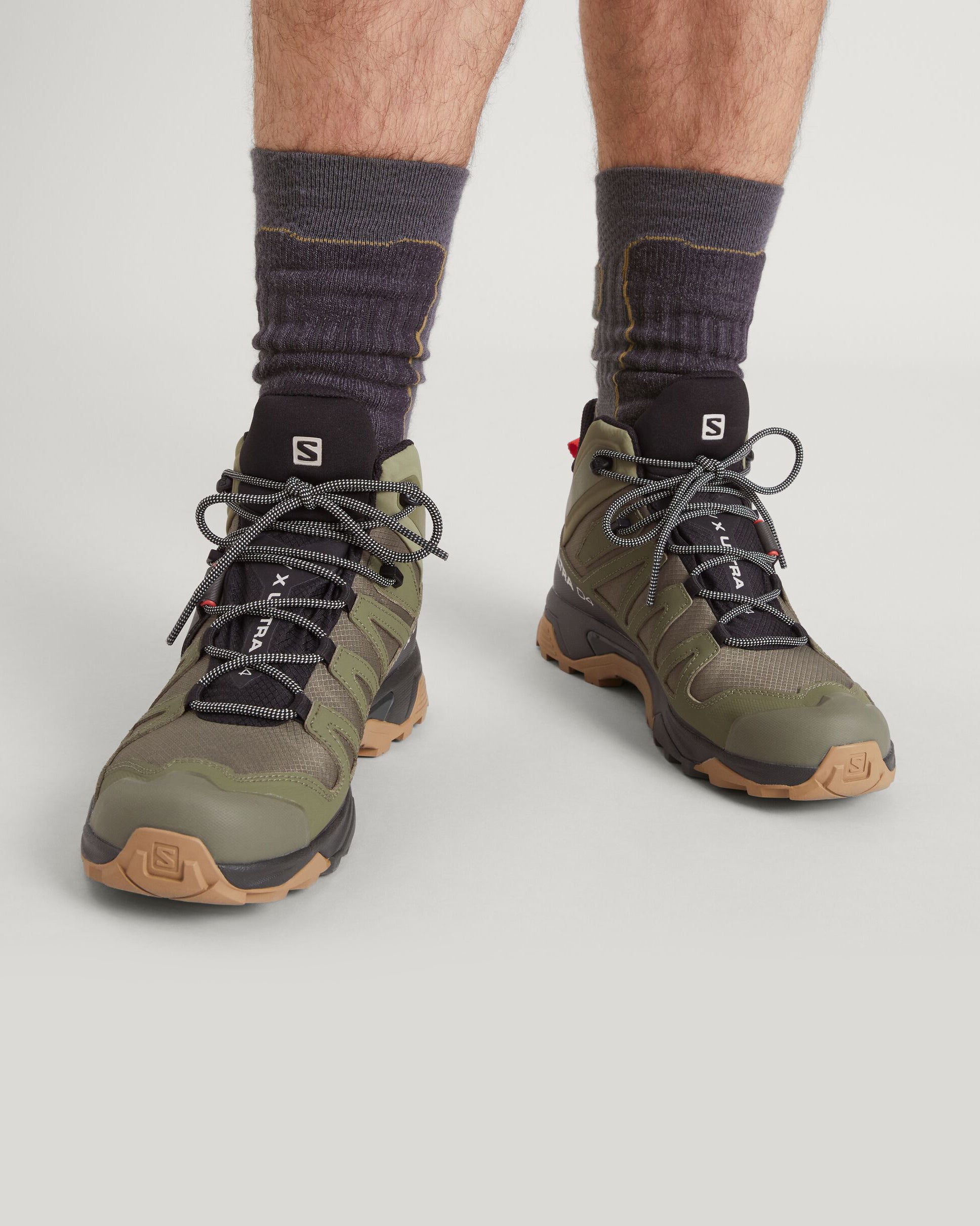 Salomon X Ultra 4 GORE-TEX Mid Hiking Boots for Men - Waterproof & Lightweight (Deep Lichen Green/Peat/Kelp) - Perfect for Trail Hiking, Backpacking & Outdoor Adventures
