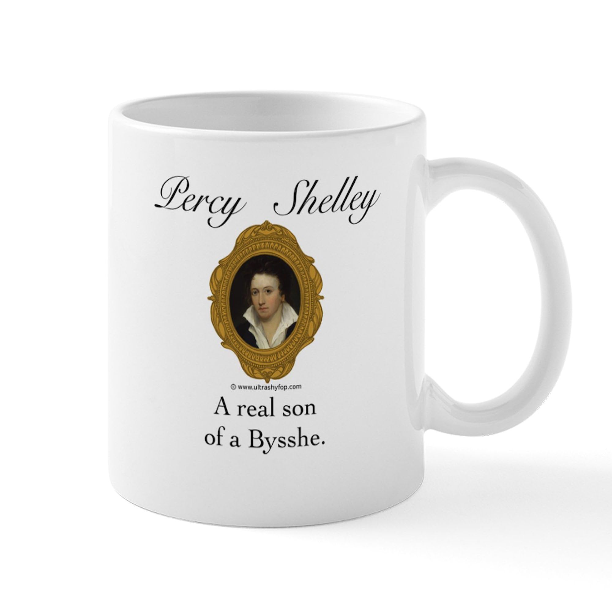 Percy Shelley 11 oz (325 ml) Ceramic Coffee Mug - Perfect for Tea, Hot Chocolate & Office Use - Literary Gift for Book Lovers & Poetry Fans