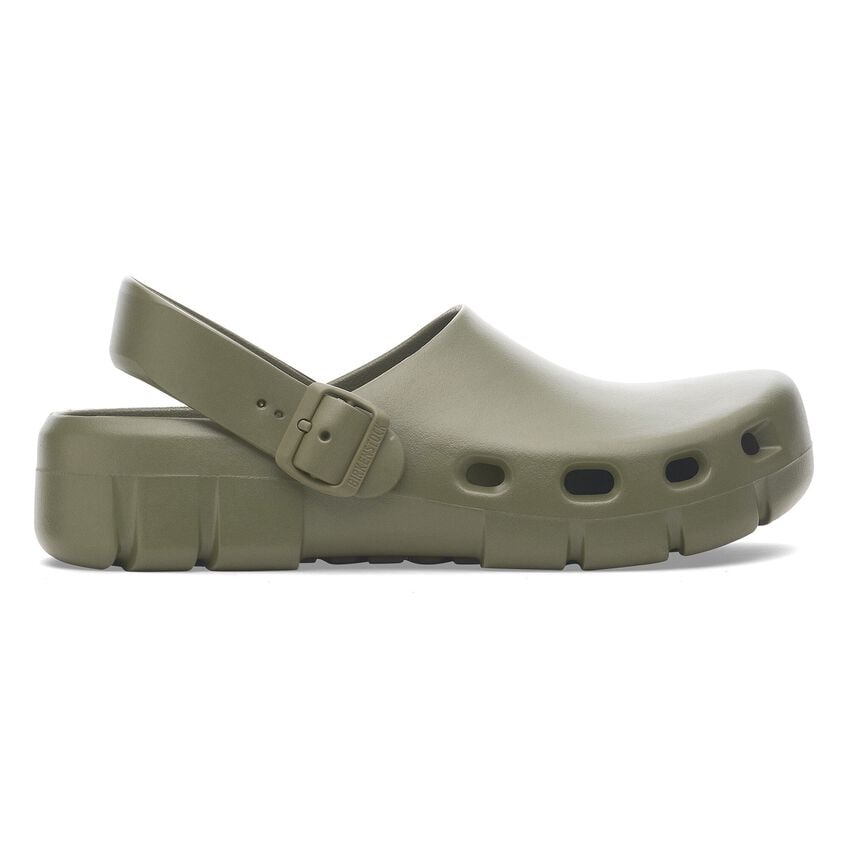 Birkenstock Birki Flow Khaki Sandals - Comfortable & Stylish Unisex Slides for Men and Women - Perfect for Casual Wear, Beach, and Home