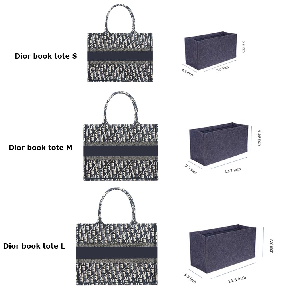 Premium SMART DK Purse Insert Organizer for Dior Book Tote Large Bag - Felt Bag Organizer with Multiple Pockets | Perfect for Travel, Work & Everyday Use