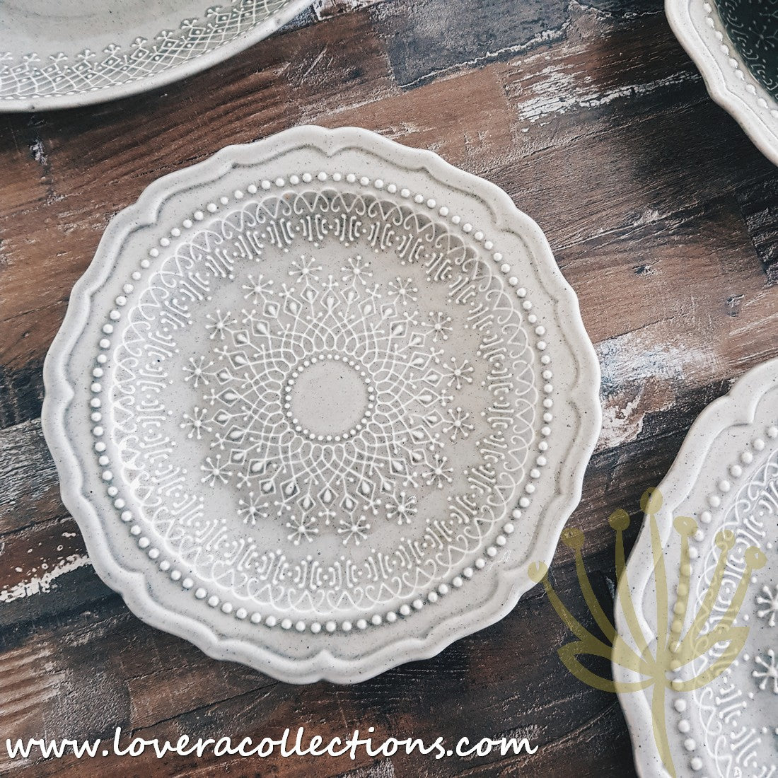 French Lace Dinnerware Set - Elegant Porcelain Plates & Bowls for Formal Dining, Wedding Reception & Holiday Table Setting (50% Off Limited Time Sale)