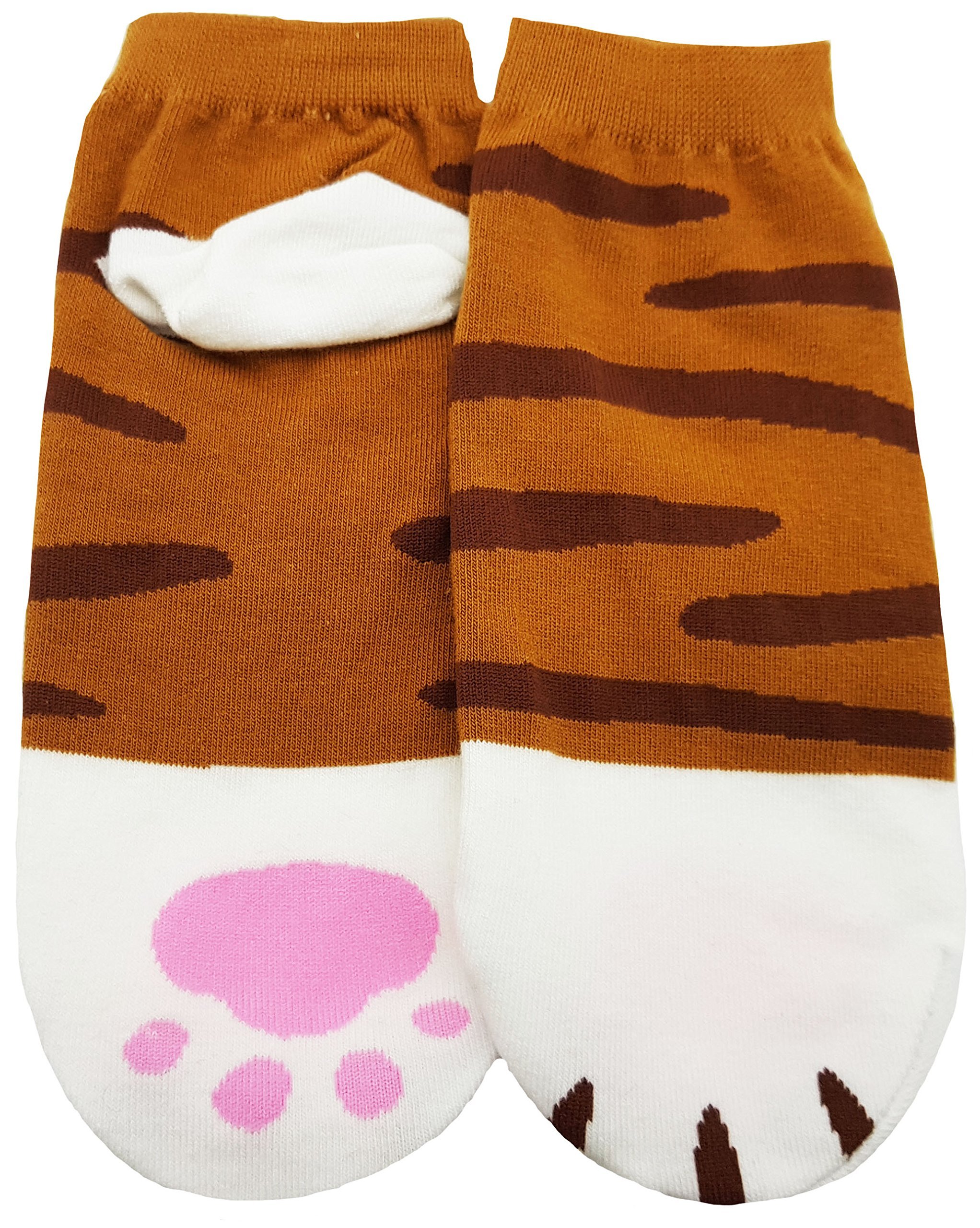 Worldlook Women's Cat Paw Print Socks - Soft Cotton Blend Crew Socks with Cute Toe Bean Design - Perfect for Cat Lovers, Gifts, and Casual Wear