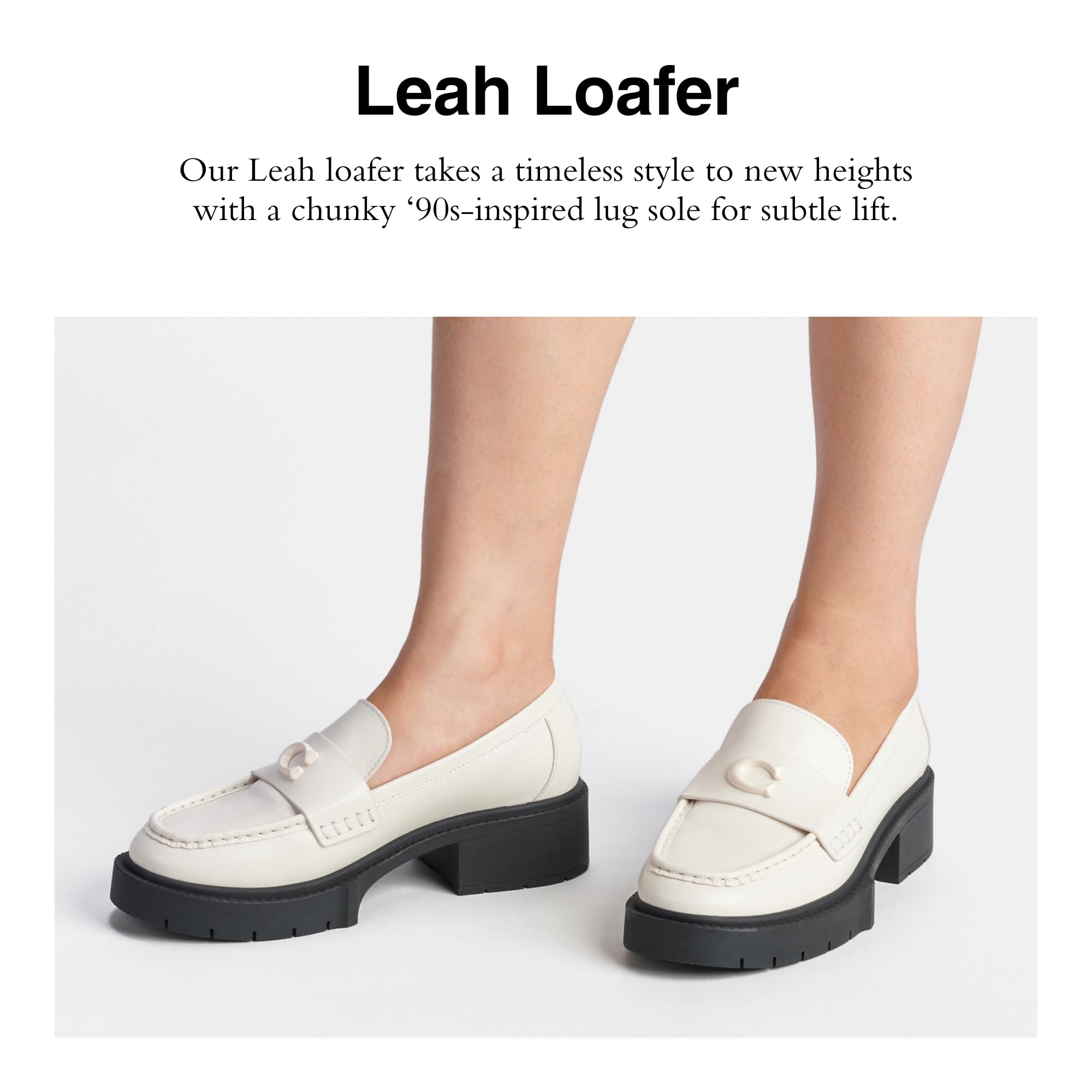 Coach Women's Leah Loafer - Classic Leather Slip-On Shoes for Women | Comfortable & Stylish Casual Flats | Perfect for Office, Travel & Everyday Wear