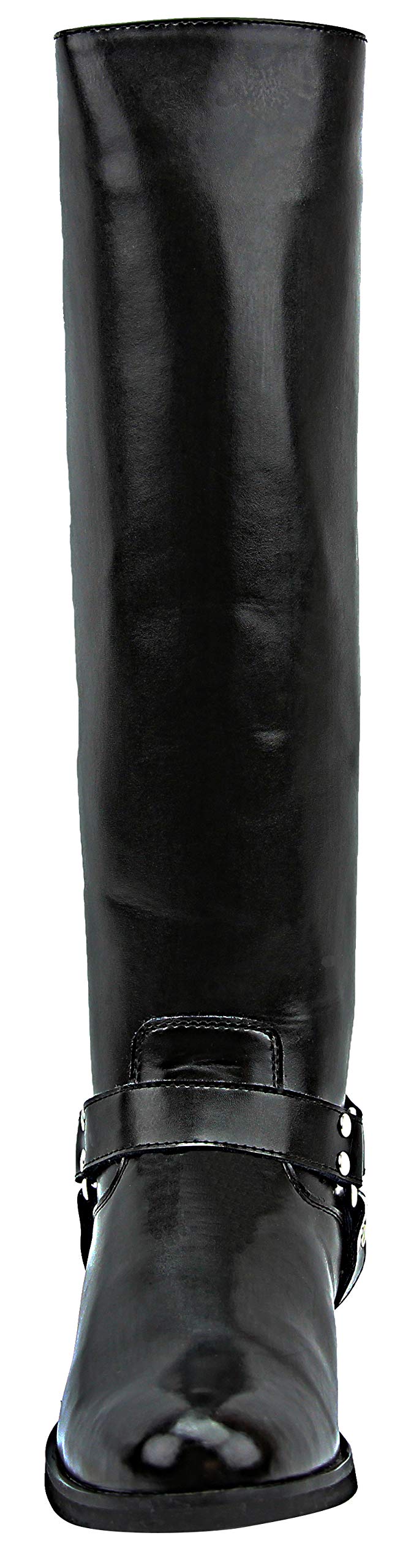 Men's Casper Leather Motorcycle Riding Boots - Black Police Style Tall Boots for Harley, Cruiser & Adventure Bikes - Durable & Stylish for Long Rides & Urban Commuting