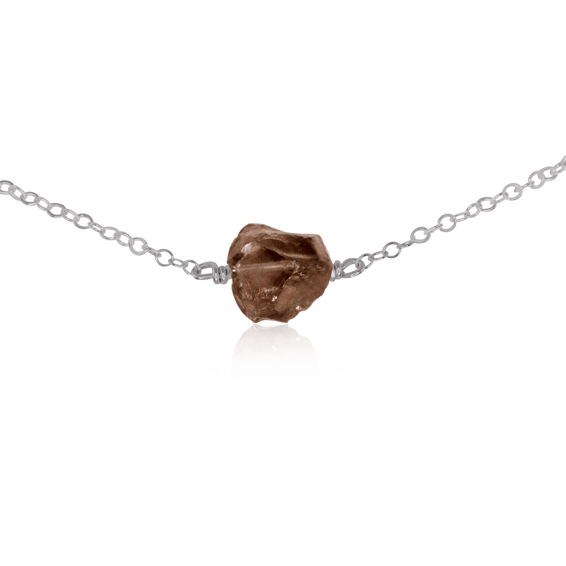 Natural Raw Smoky Quartz Crystal Nugget Choker Necklace - Handmade Bohemian Jewelry for Women, Spiritual Healing & Everyday Fashion