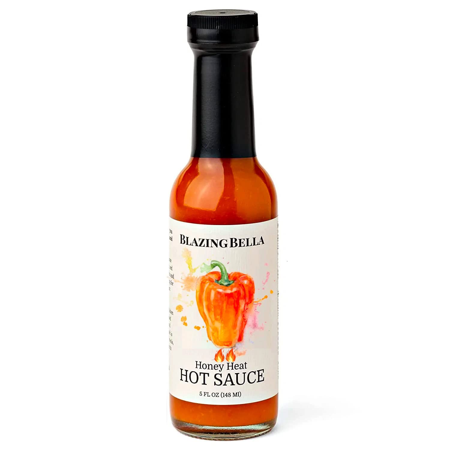 Blazing Bella Hot Sauce - Honey Heat Flavor, 5 Fl Oz Bottle | Spicy Gourmet Hot Sauce for Wings, Tacos, Burgers & BBQ | Perfect for Home Cooking & Gifts
