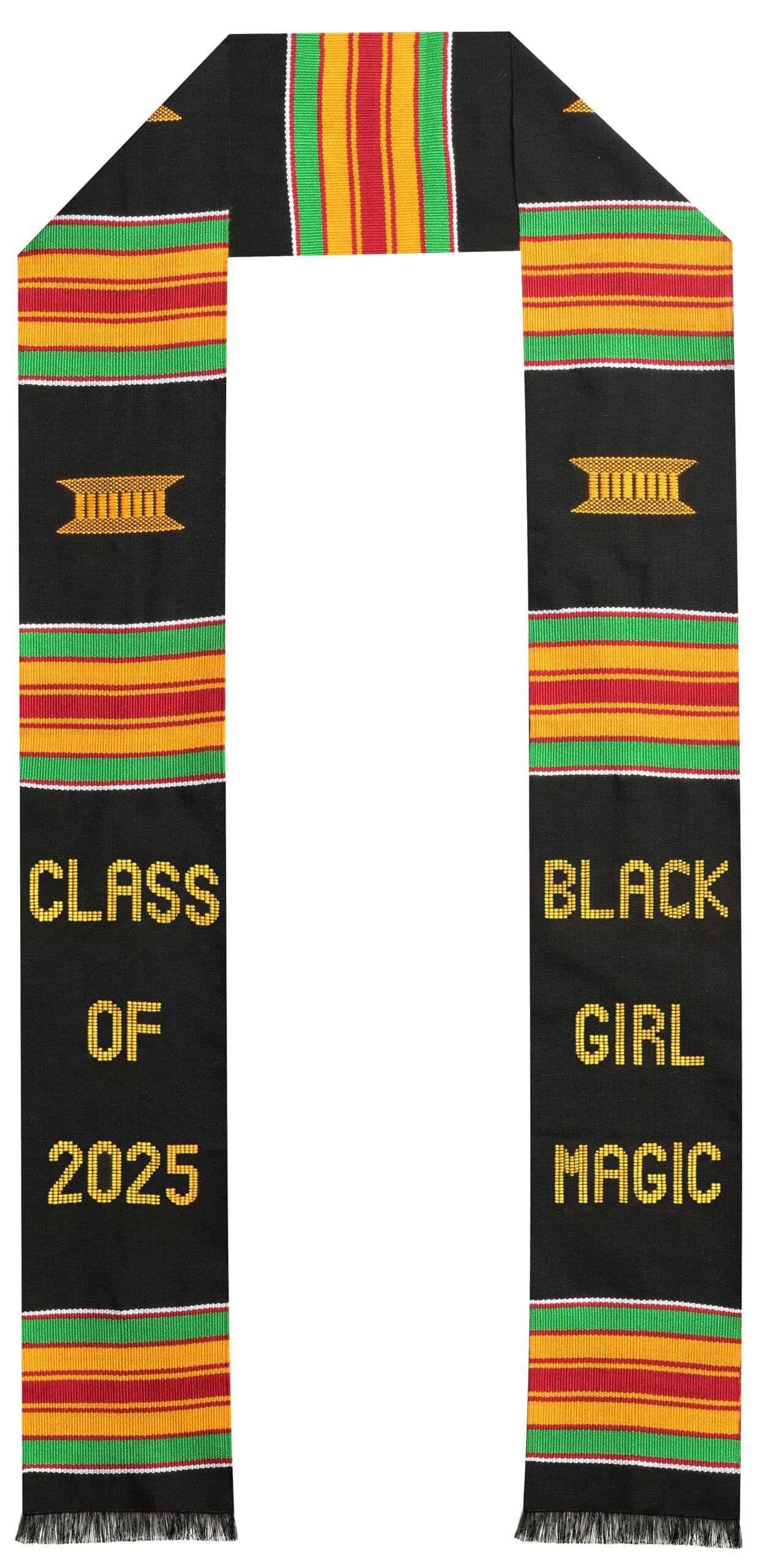 Black Girl Magic Graduation Stole 2025 | Authentic Kente Stole for Class of 2025 | Premium African Kente Cloth Pattern | Lightweight & Durable Graduation Accessory - Perfect for Commencement Ceremonies, Graduation Photos & Cultural Celebrations