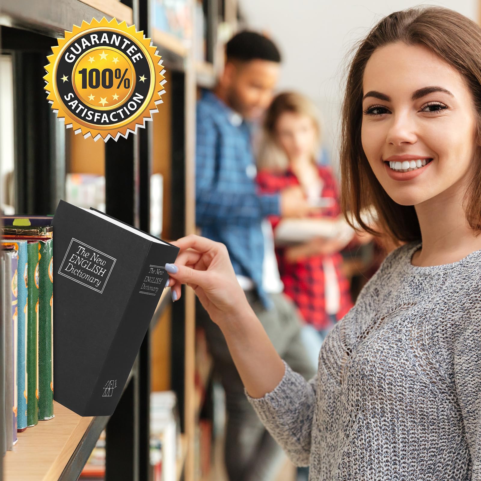 ALLOMN Dictionary-Shaped Book Safe with Combination Lock - Hidden Security Piggy Bank for Cash, Coins & Jewelry | Perfect for Home, Office & Travel Use
