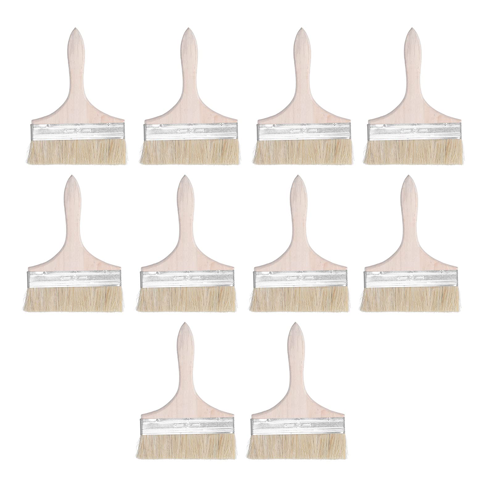 Premium Wooden Handle Varnish Brushes Set - Ergonomic Multipurpose Paint Brushes for BBQ Grill Cleaning, Wall Painting, and Crevice Detailing (Artificial Wool Bristles) - Perfect for Home Renovation, DIY Projects & Professional Use