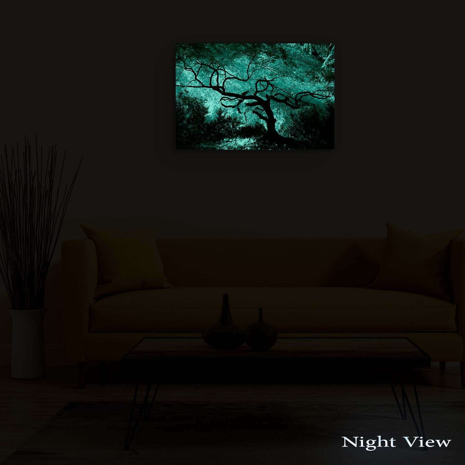 Canadian Maple Forest Wall Art - Stretched Canvas Print of Nature Landscape, Modern Home Decor for Bedroom, Living Room & Office - Ready to Hang 24x36 Inches - Perfect for Cozy Spaces & Nature-Inspired Interiors