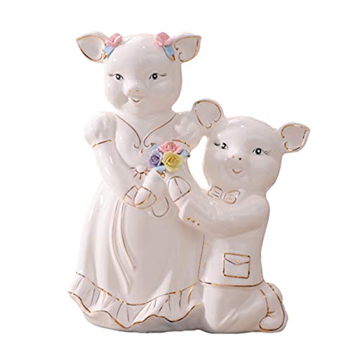 Ceramic Pig Sculpture - Modern Home Decor for Indoor & Outdoor, Living Room, TV Cabinet, Wine Bar - Unique Wedding Gift & Creative Decorative Art Piece (Perfect for Housewarming, Birthday, Anniversary Gifts)