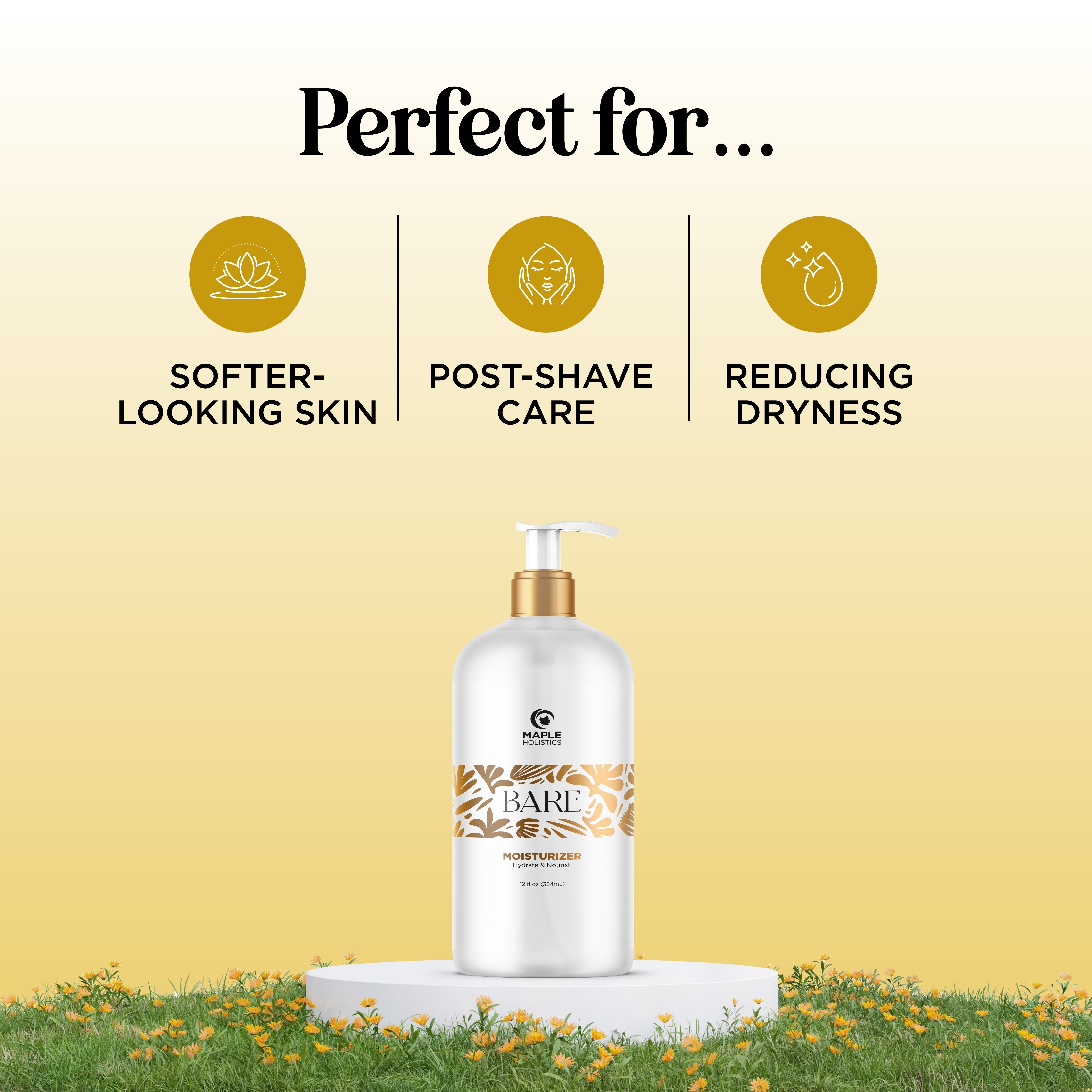 BARE Shave Moisturizer for Men - Post Shave Soothing Balm with Aloe Vera & Vitamin E - Perfect for Sensitive Skin After Shaving or Waxing