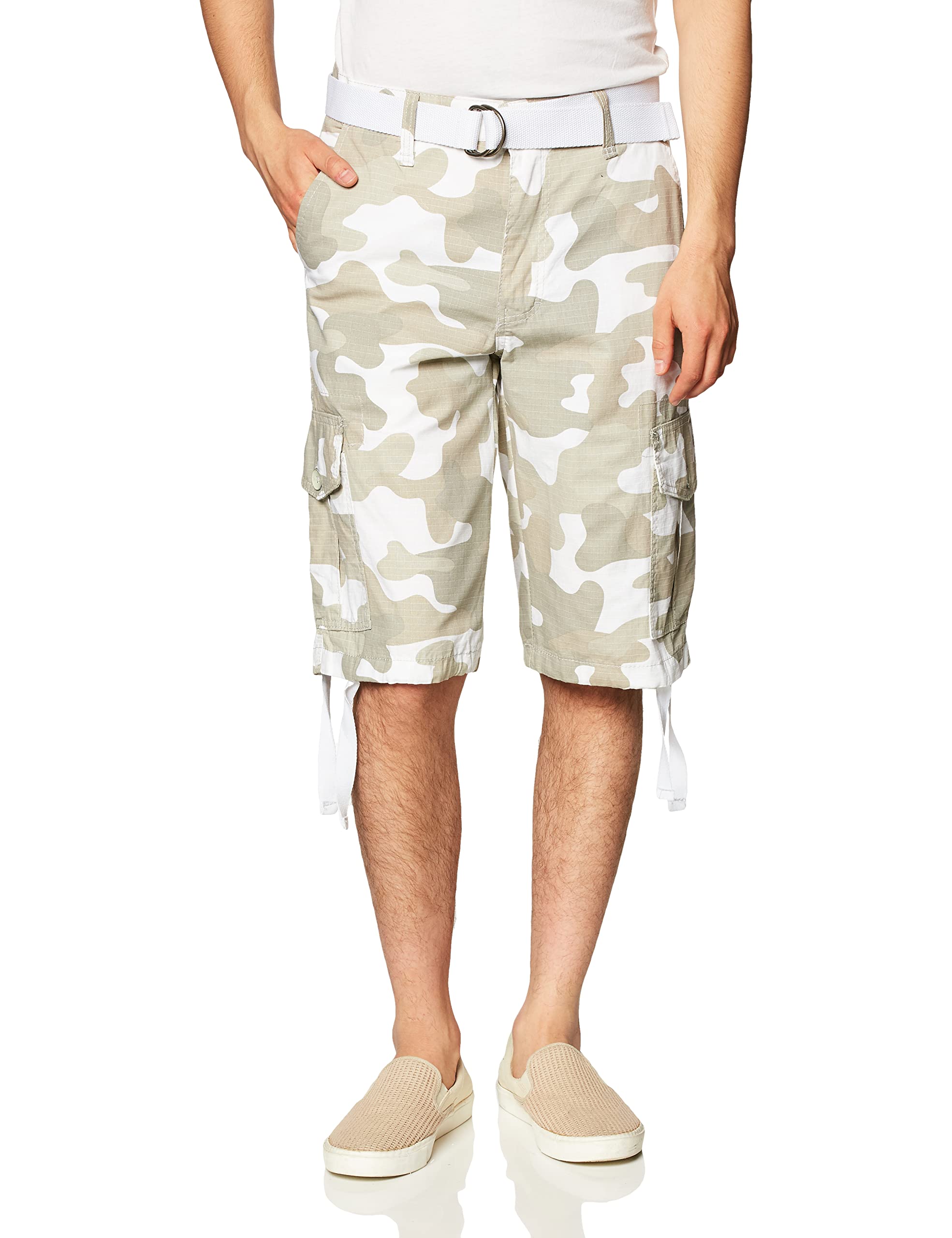 Southpole Men's Camo Cargo Shorts with Belt - 13
