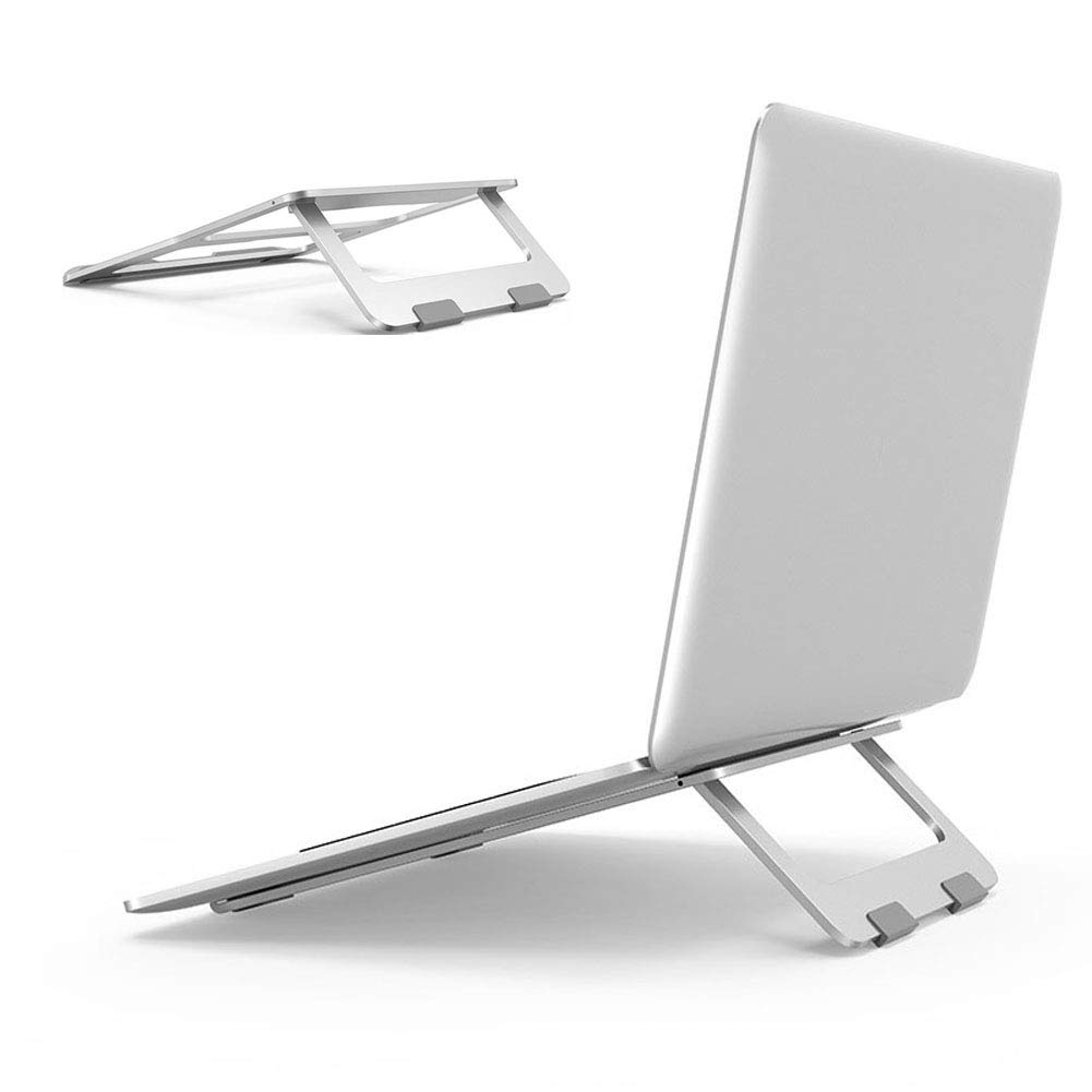 Portable Aluminum Laptop Stand - Foldable & Adjustable Computer Holder for MacBook Pro/Air, iPad, Notebook - Perfect for Home Office, Travel & Workspace Ergonomics