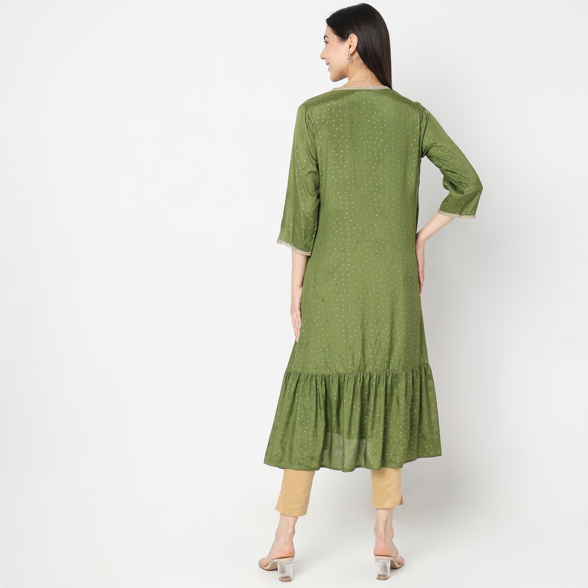 Flare Fit Embellished Kurta for Women | Elegant Ethnic Tunic Top | Perfect for Festivals, Weddings & Special Occasions