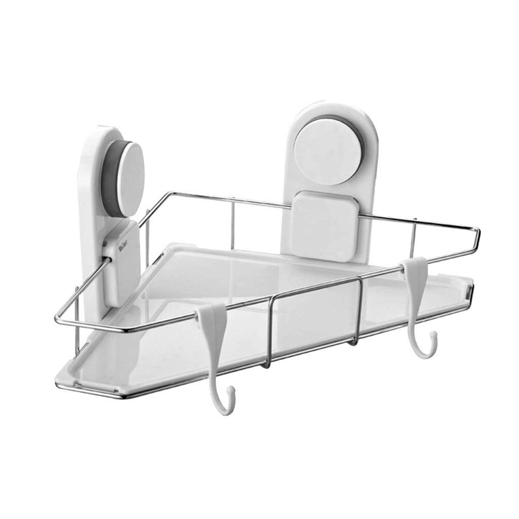 Aluminum Glass Bathroom Shelf - Wall Mounted Corner Caddy Basket with Extra Thick Tempered Glass, Modern Storage Organizer for Shower, Bathroom, Kitchen (Single Tier) - Space Saving Solution for Toiletries, Sponges & Beauty Products