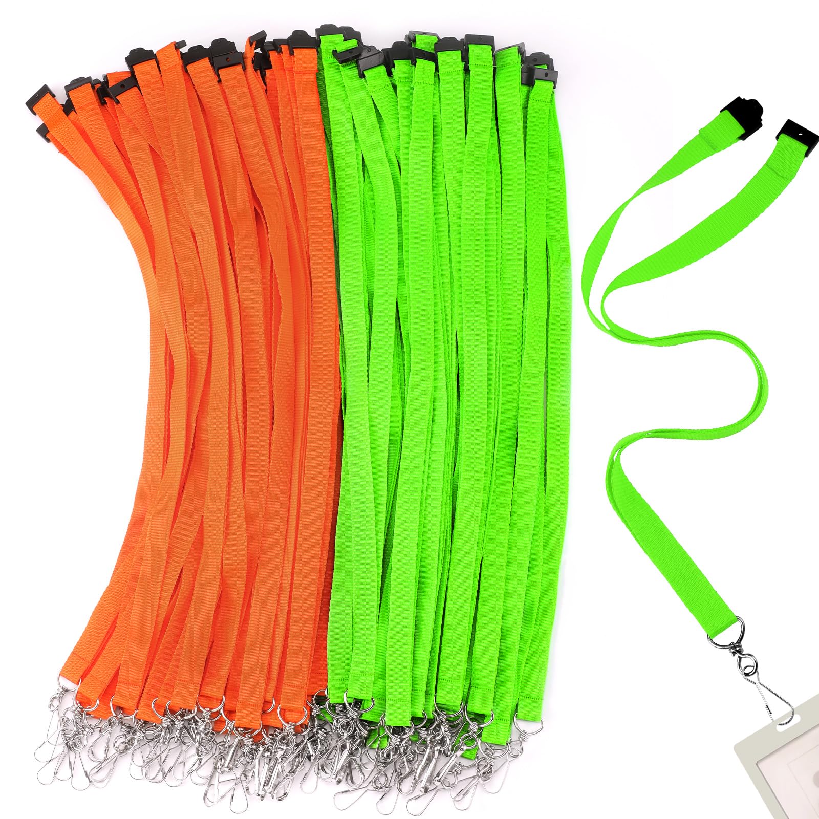 Breakaway Lanyards with J Hook - Bulk ID Badge Holders for Work & Events