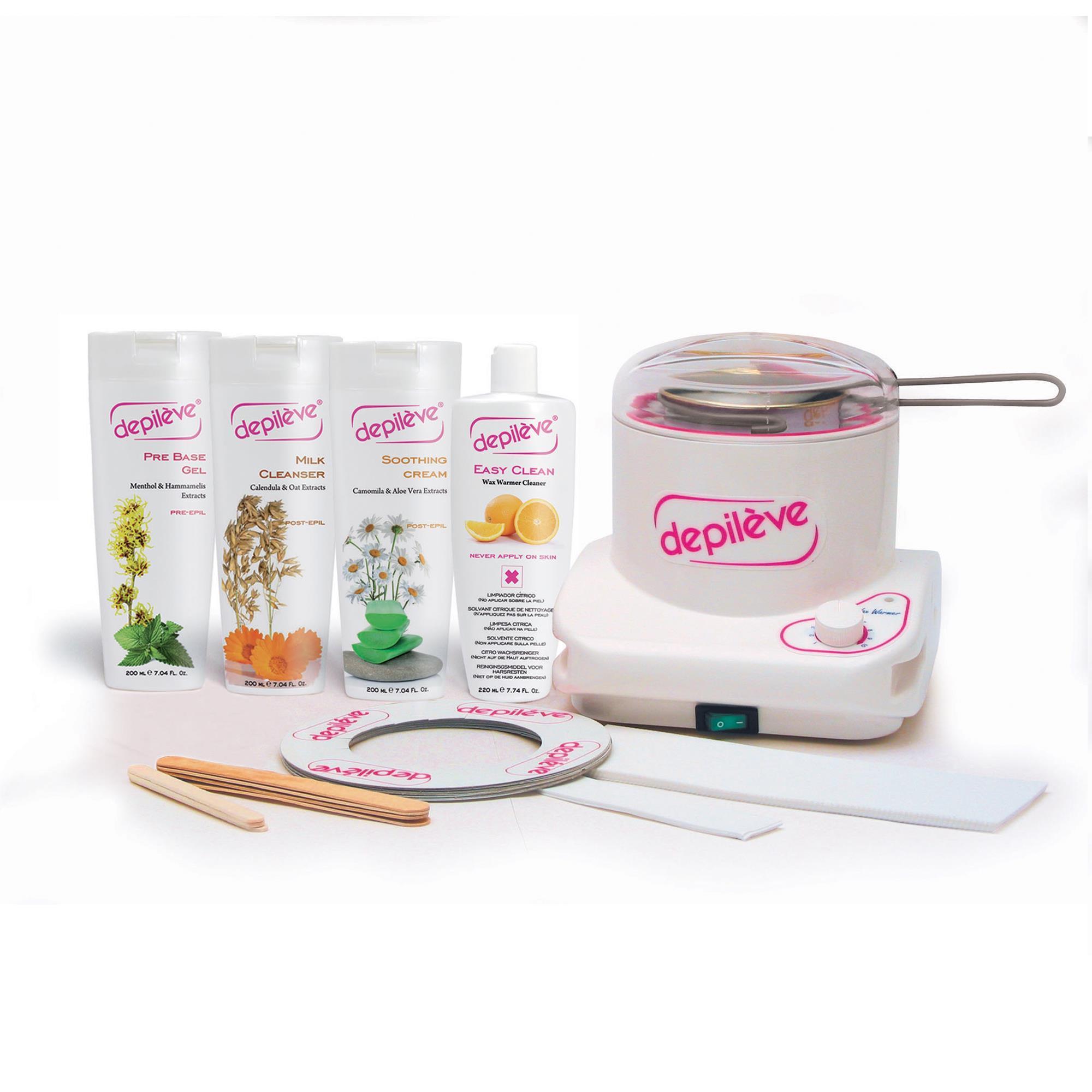 Depileve Professional Waxing Kit for Hair Removal - At-Home & Salon Use, All Skin Types, Painless & Long-Lasting Results - Perfect for Legs, Arms, Bikini & Facial Hair