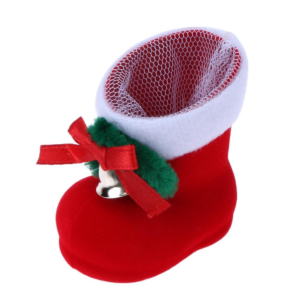 10 Pcs Christmas Candy Red Boots Shoes - Santa Boots Candy Stocking Bags for Tree Hanging Ornaments, Home Decor, Snacks & Pen Storage | Perfect for Holiday Gifts, Party Favors & Festive Decorations