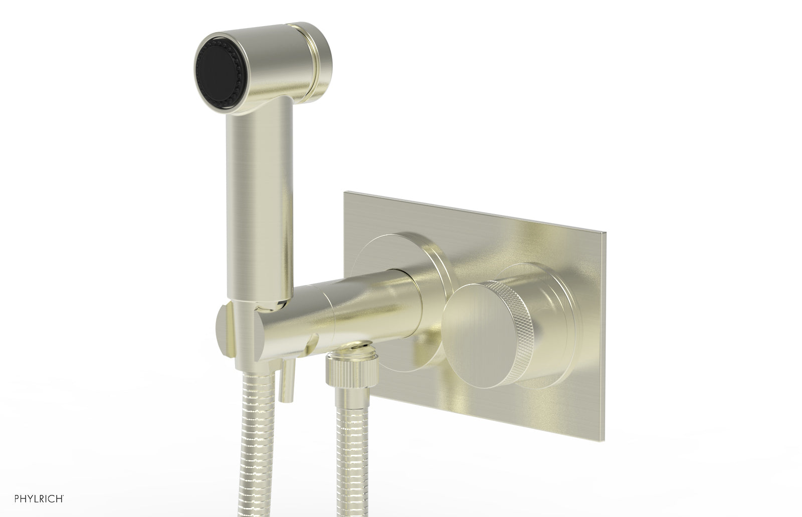 BASIC II Wall Mounted Bidet with Knurled Handle - 230mm Spray Head, 65mm Mounting Centers - Perfect for Bathroom Hygiene & Comfort
