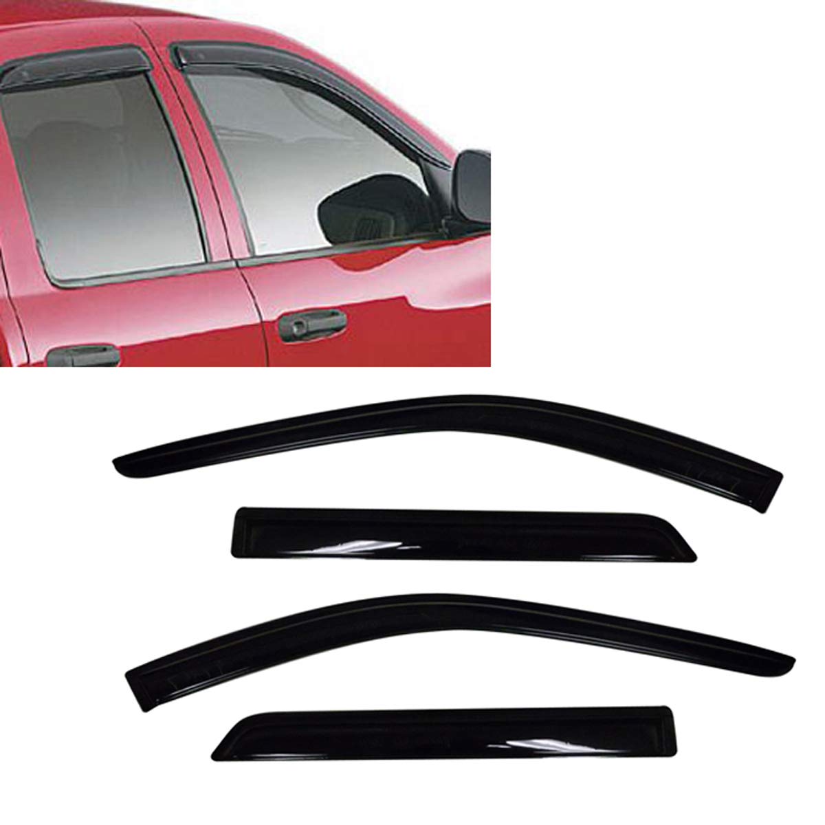 4pcs Side Window Deflectors & Rain Guards for 2011-2020 Dodge Durango - Sun Protection & Ventilation for All Weather Driving