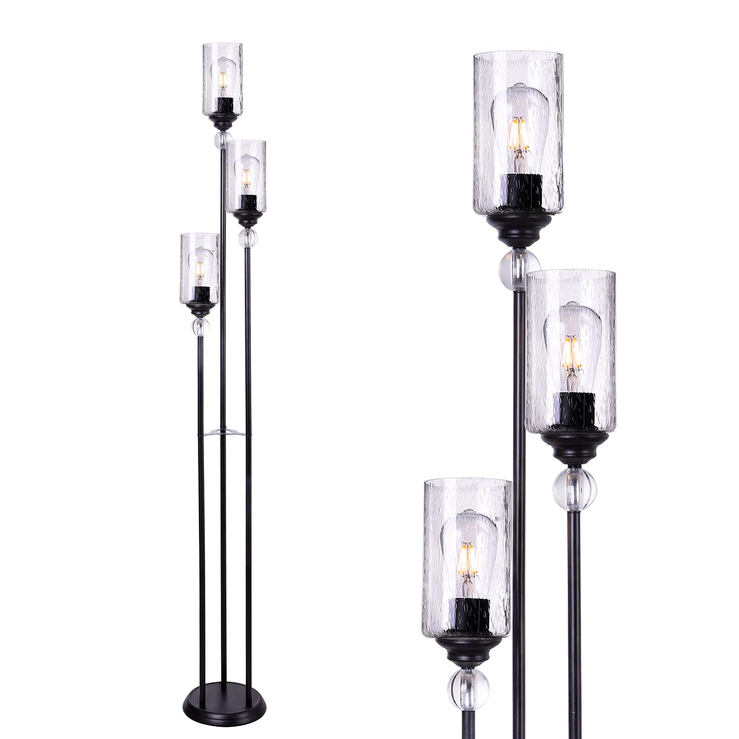 TOCHIC 3-Light Modern Floor Lamp with Glass Shade - 67