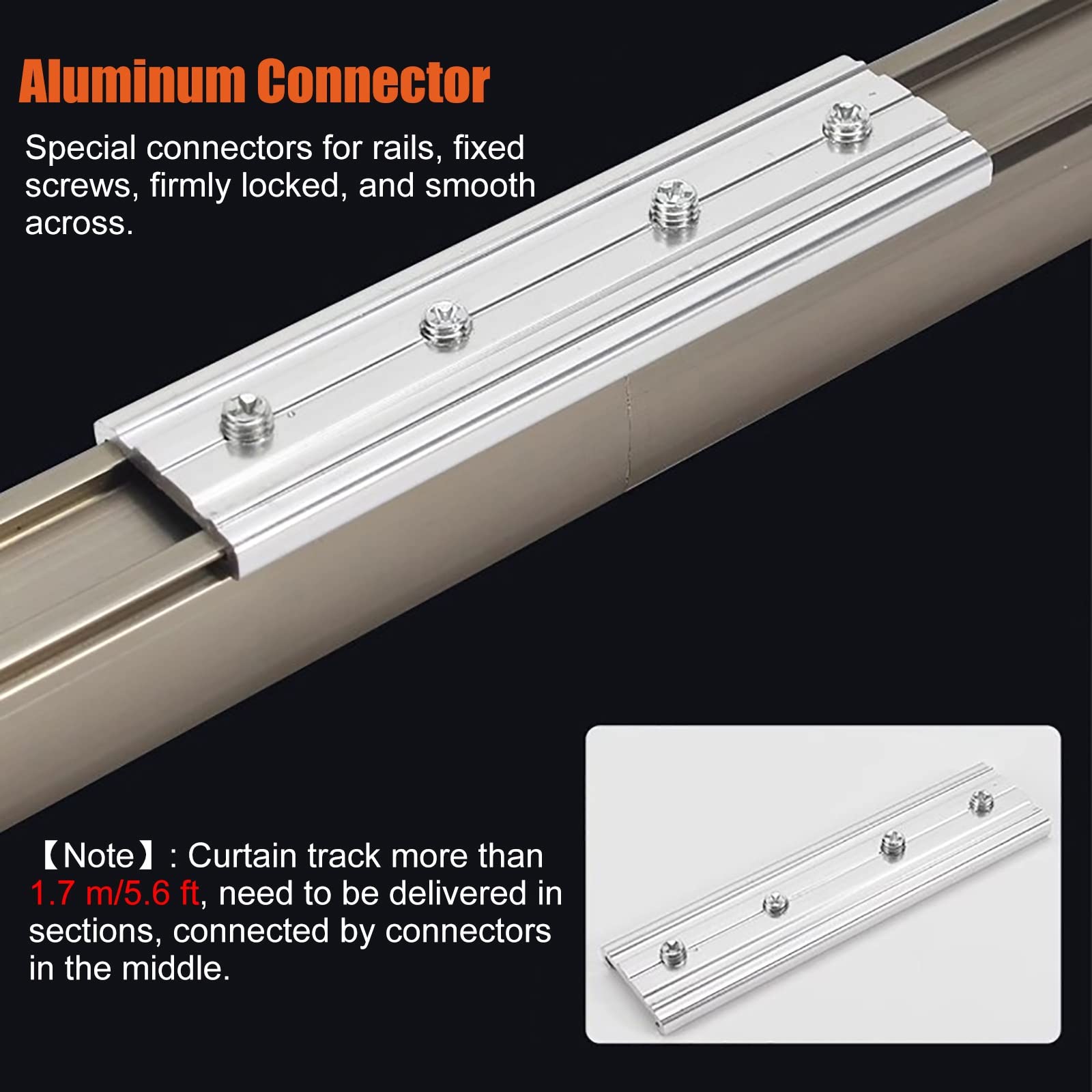 Heavy Duty Aluminum Ceiling Curtain Track System - White Hospital & RV Curtain Rail for Room Dividers - Wall/Ceiling Mount Curtain Rod with Bearings for Thick Fabric Drapes - Perfect for Medical Facilities, Campers & Home Room Partitions