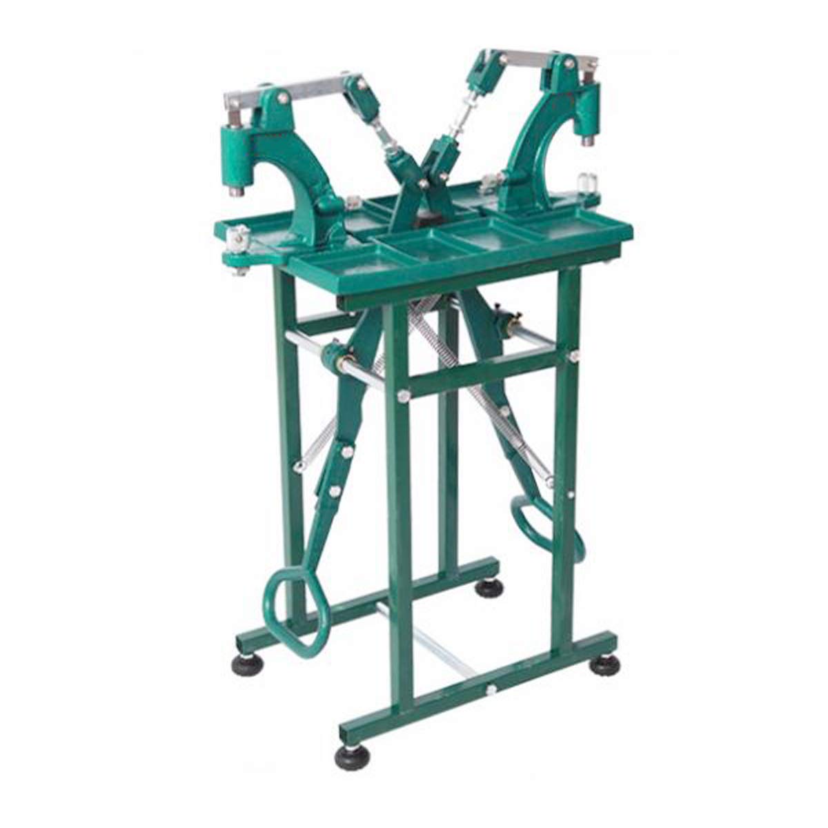 TECHTONGDA Heavy Duty Double Pedal Grommet Press Machine - Professional Foot Operated Eyelet & Snap Button Riveting Tool Kit for Leather, Fabric, Tarps & DIY Projects