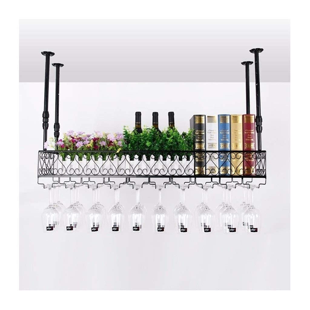 Premium Black Bar Wine Holder - 120x25cm Hanging Cup Rack for KTV, Home & Party Use - Creative Wine Glass Organizer for Wall or Countertop