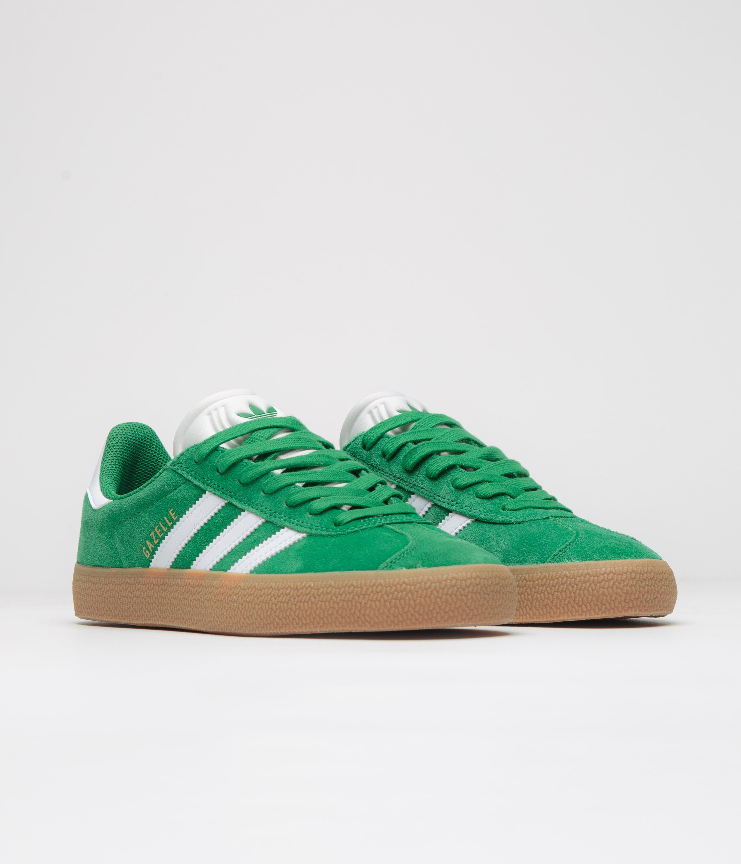 Adidas Gazelle ADV Sneakers for Men & Women - Green, Cloud White & Gold Metallic Retro Running Shoes | Casual Streetwear & Gym Workout Fashion