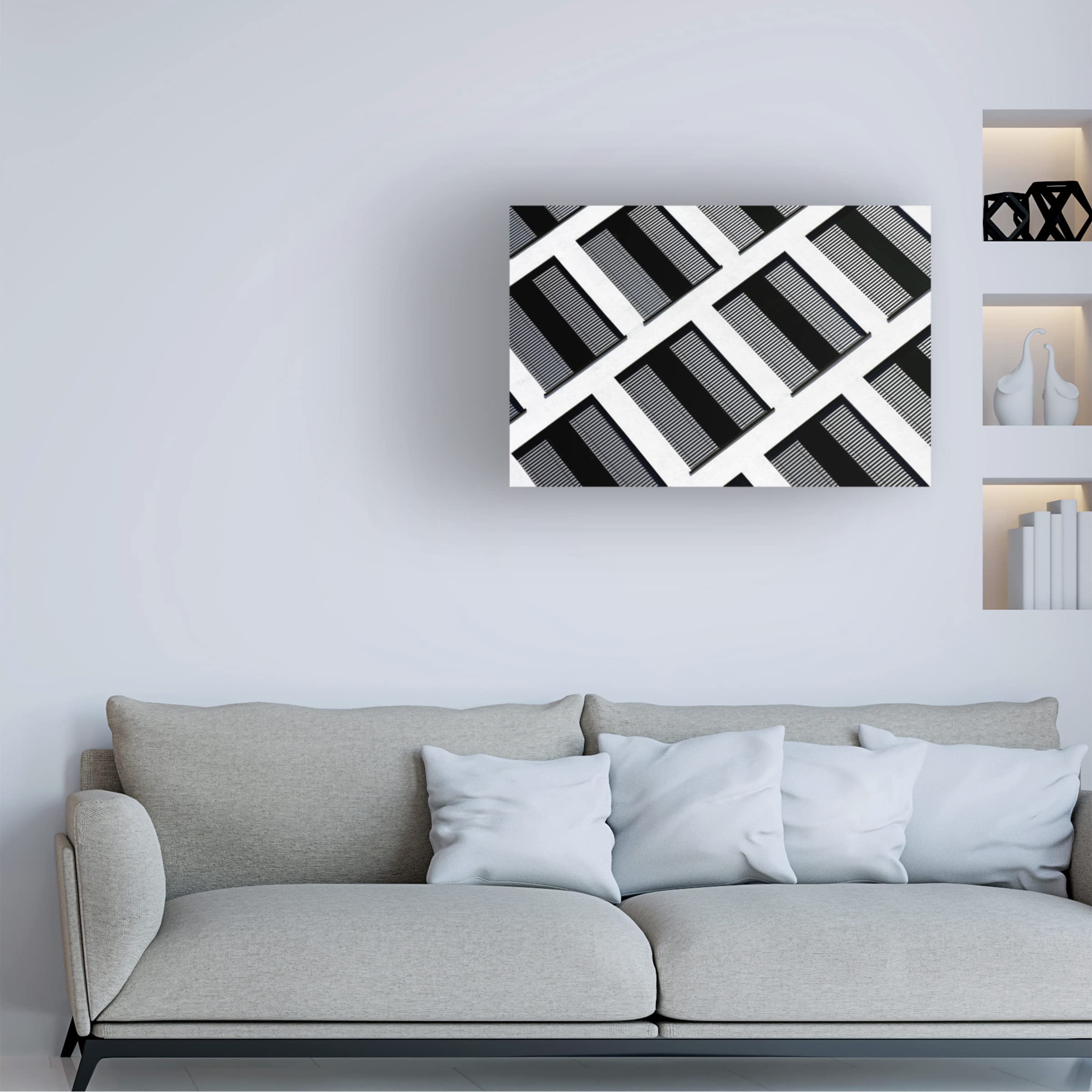 Trademark Fine Art 'Facade Abstract' Canvas Wall Art Print by Hans Wolfgang Hawerkamp - Modern Abstract Painting for Living Room, Bedroom & Office Decor
