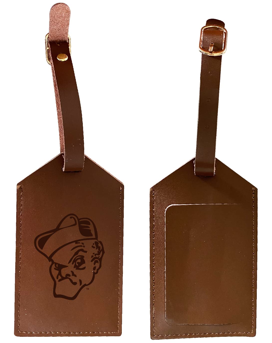 Official Ohio Wesleyan University Leather Luggage Tag - Personalized Engraved College Accessories for Travel, Gifts & Alumni Pride